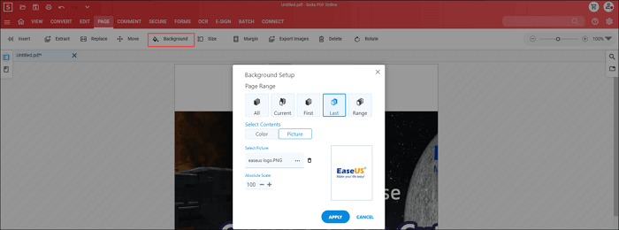 PDF-Hintergrund online transparent machen - Hintergrund einstellen