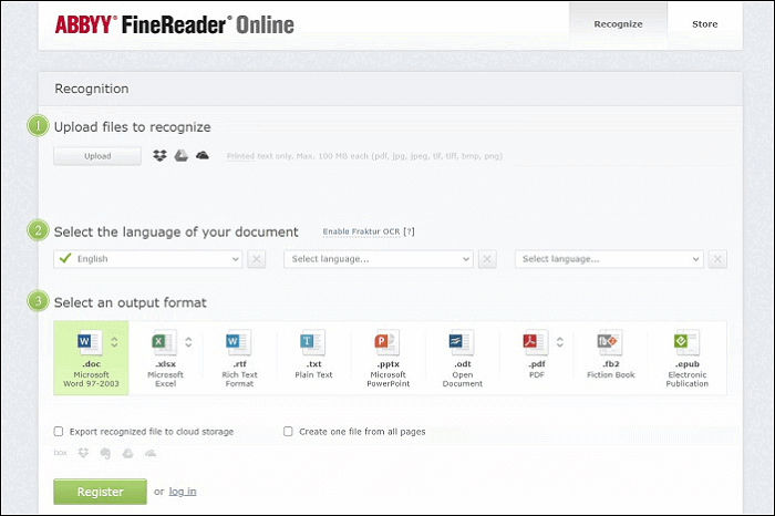 Kostenlose PDF OCR-Software - ABBYY FineReader Online
