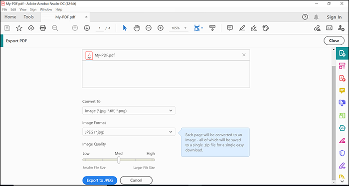 PDF in JPG umwandeln - Adobe Acrobat DC