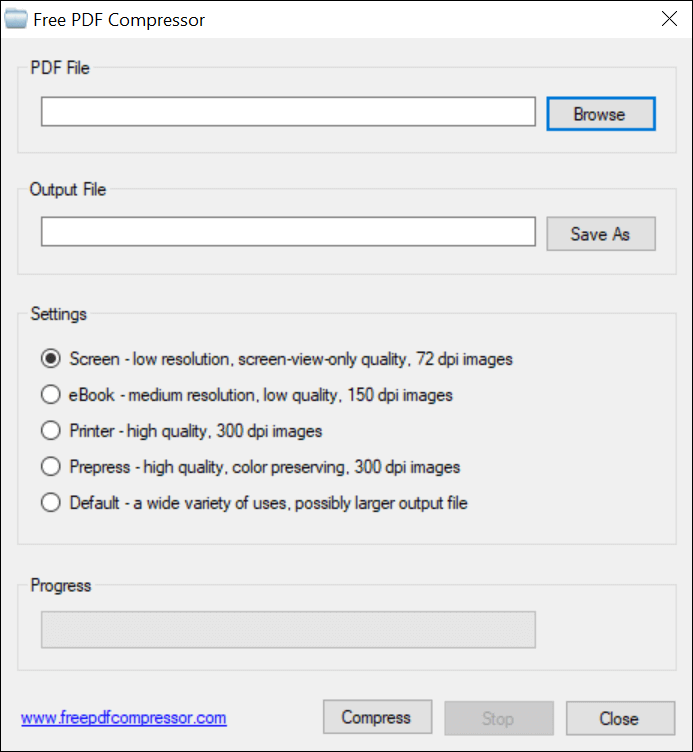 PDie Größe der PDF-Datei verkleinern - Free PDF Compressor