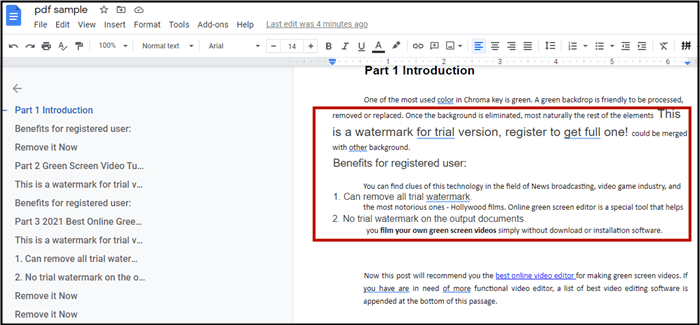 Wasserzeichen mit Google Docs löschen