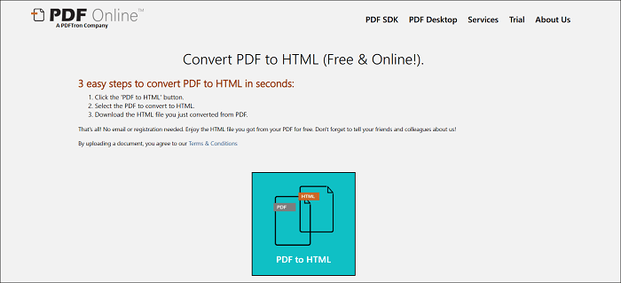 Kostenloser Online-PDF-zu-HTML-Konverter - PDF Online