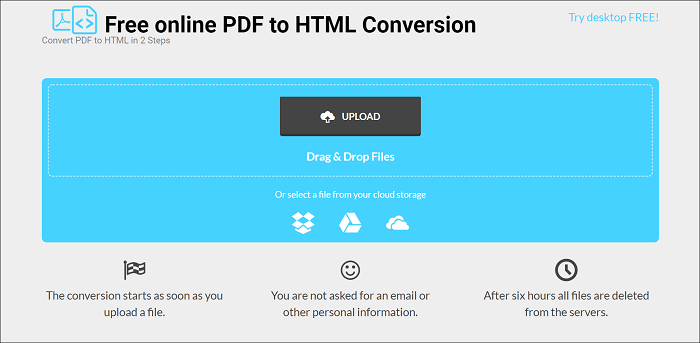Kostenloser Online-PDF-zu-HTML-Konverter - PDFtoHTML.net