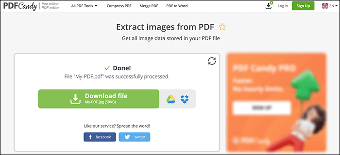 Bilder aus PDF-Dateien extrahieren - PDFCandy