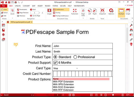 Kostenloser PDF-Editor für Windows - PDFescape