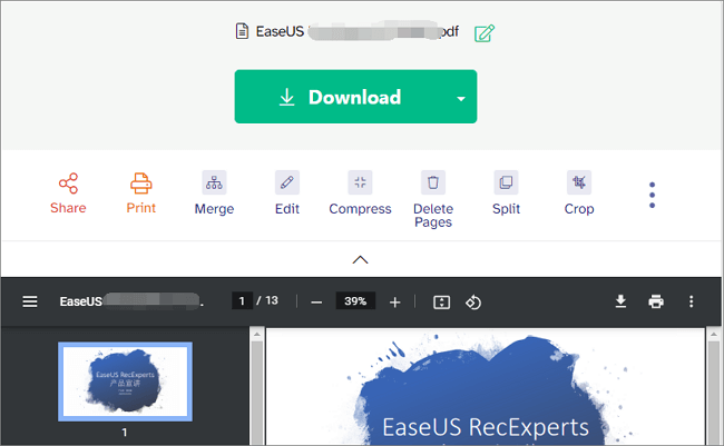 PDF auf Windows PC zuschneiden - Sejda