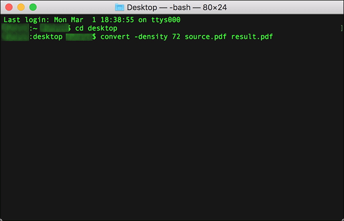Die Größe von PDF-Dateien auf dem Mac verringern - Terminal