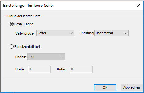 Leere Seiten in PDF erstellen