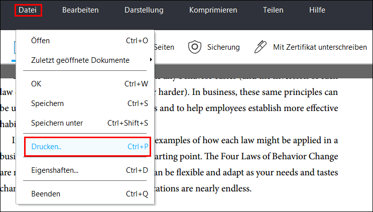 Drucken auswählen