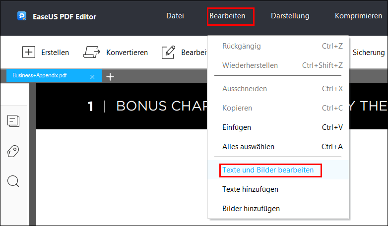 Schriftfarbe in PDF-Dokument ändern - Text und Bilder in PDF bearbeiten