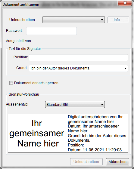 In der PDF-Datei signieren