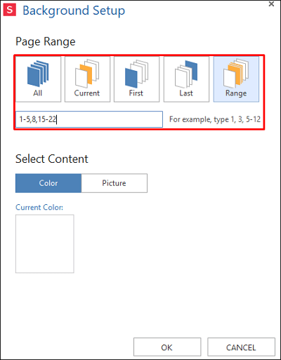 Einen Hintergrund mit Soda PDF Editor einfügen - Hintergrund einrichten