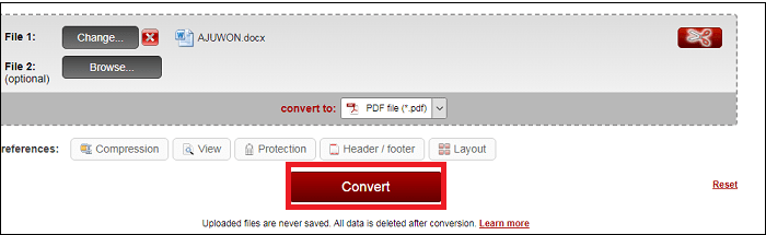 ODT mit Online2PDF zu PDF konvertieren