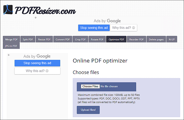 PDF-Dateien optimieren - PDF Resizer