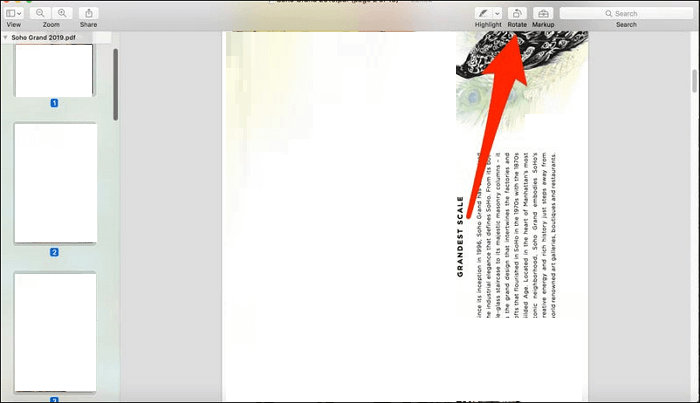 Drehen von Text in PDF-Dateien auf dem Mac mit Preview