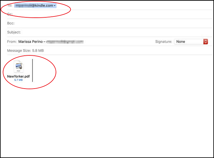 Ein E-Mail zu Kindle senden