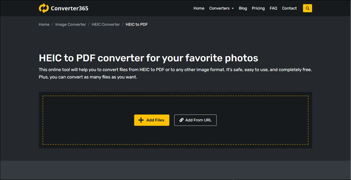 HEIC online in PDF-Dateien umwandeln - Converter 365