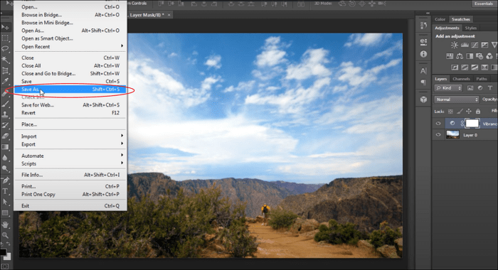 Als Photoshop-Datei speichern