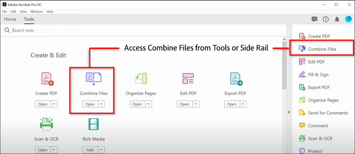 PDF-Dateien mit Adobe Acrobat zusammen - Kombinieren auswählen