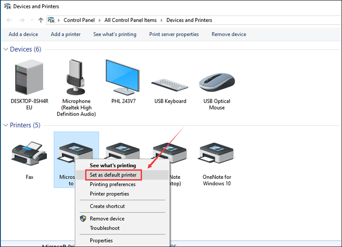 PDF-Drucker auswählen