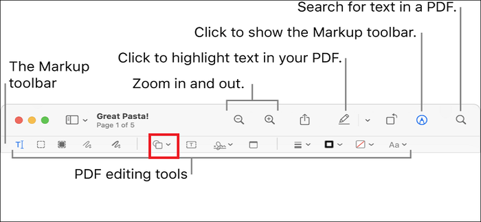 Tools zum Markieren auswählen