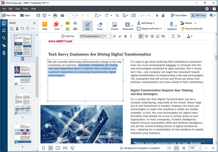 Επεξεργαστής Abby Finereader - Windows 10 PDF Editor