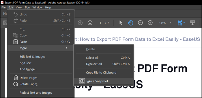 how-to-take-snapshot-of-pdf-in-adobe-acrobat-easeus