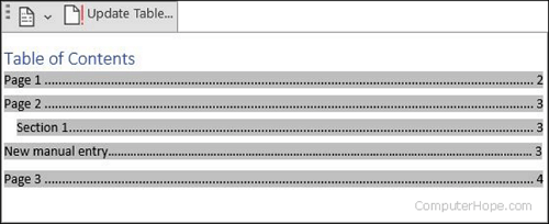 Einträge automatisch zu einem bestehenden Inhaltsverzeichnis hinzufügen
