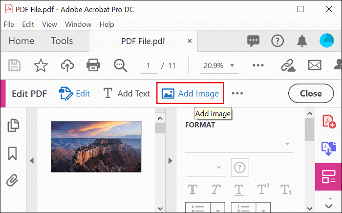 how to add photo into pdf