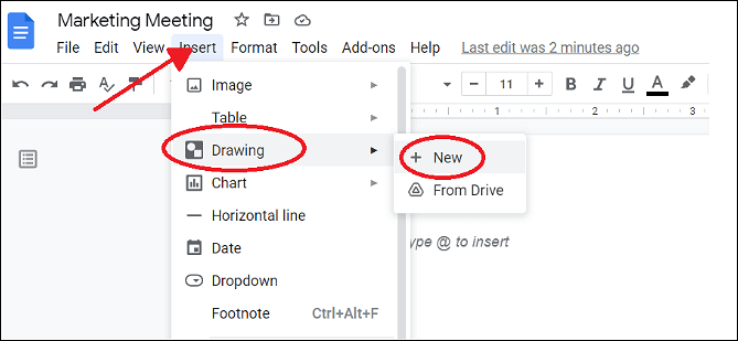 google docs add text box over image