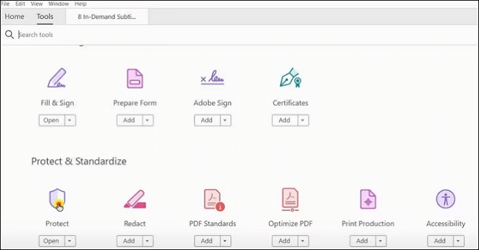 adobe acrobat protect tool