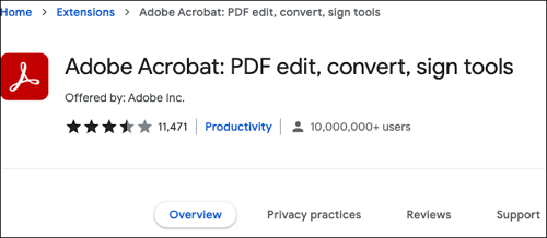 adobe acrobat pdf edit convert sign tools chrome extension