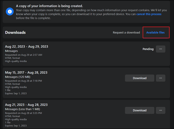 Go to  Available Files