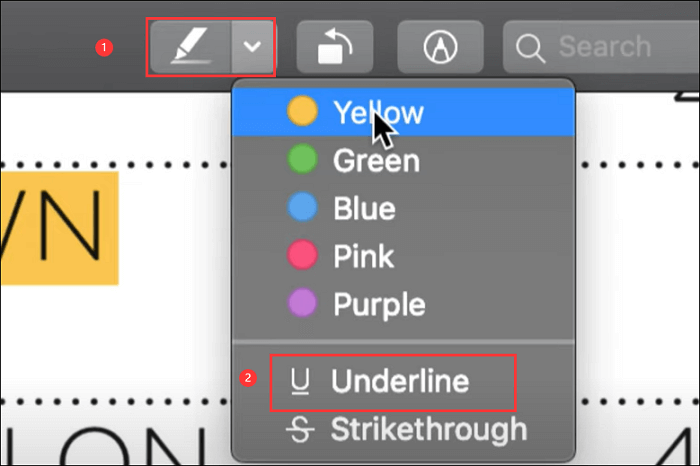 Underline text in Preview