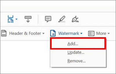 Go to the Watermark Drop-down Menu