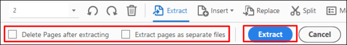 Click Extract in Acrobat DC