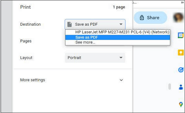 Click Save as PDF