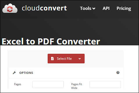 cloudconvert 用於 excel 到 pdf 轉換器