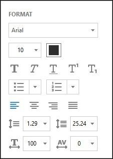 Click on The Format Panel