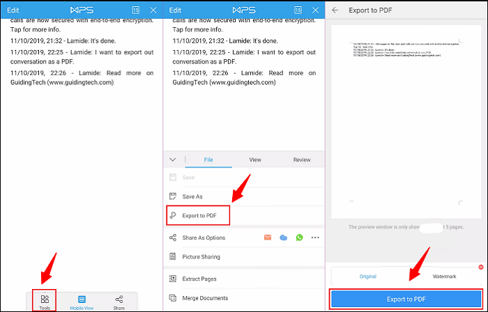 Export WhatsApp chat to PDF on iPhone