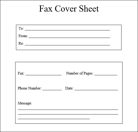 fax cover sheet word