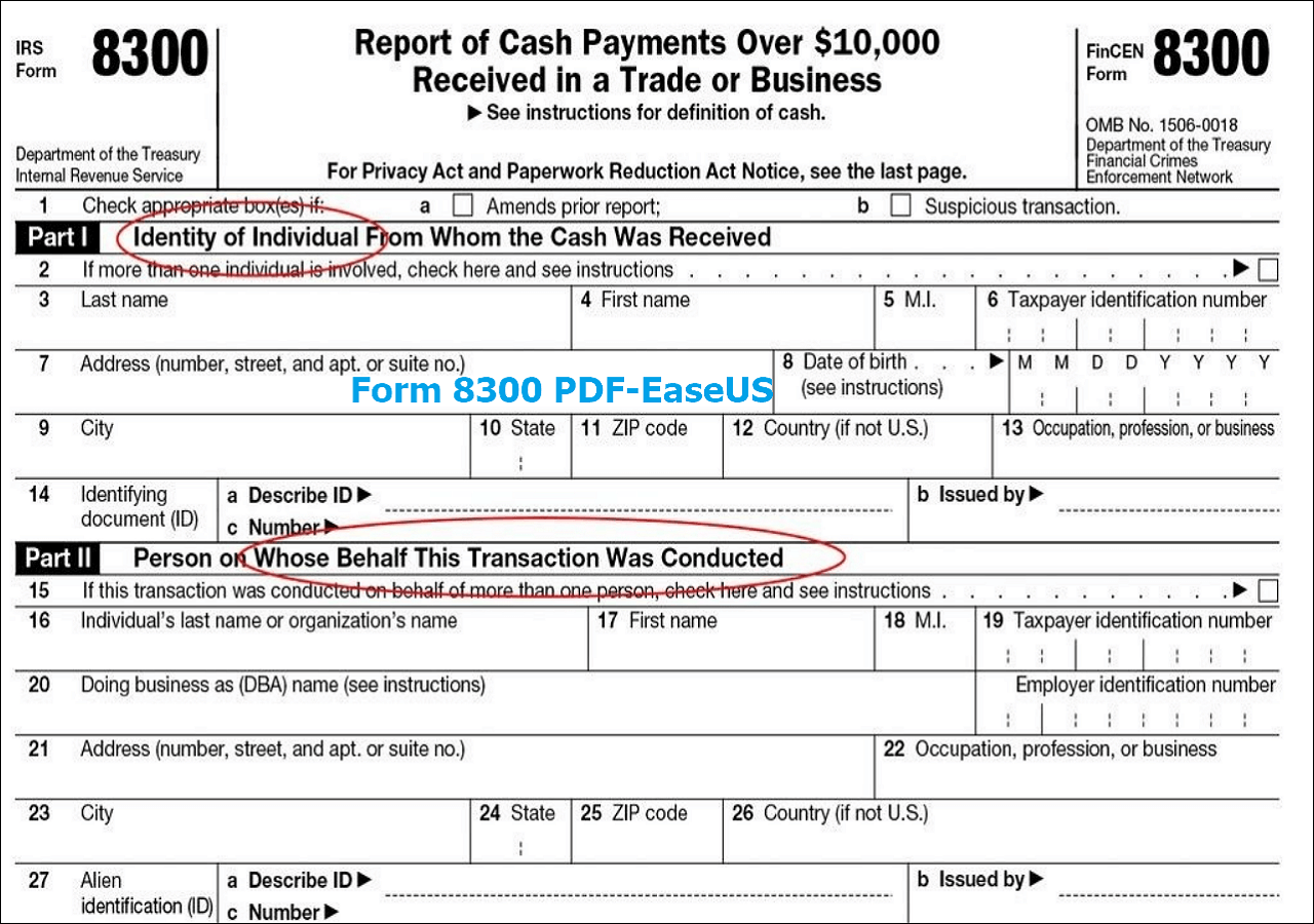 How to Fill Out Form 8300 PDF Document - EaseUS