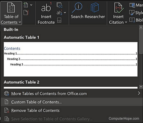 Ein Inhaltsverzeichnis automatisch formatieren