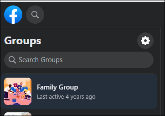 Click the group you want to post