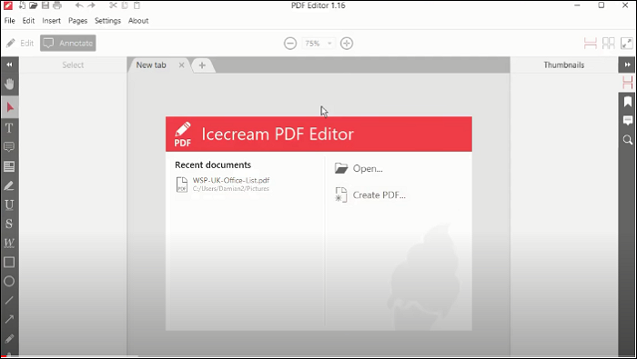 Icecream PDF - Windows 10 PDF editing software