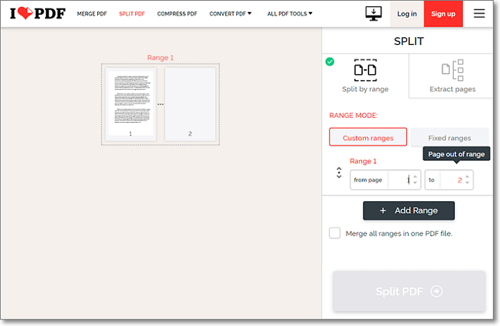 Split PDF: A free online PDF page splitter