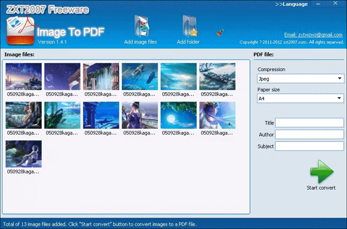 image to pdf interface