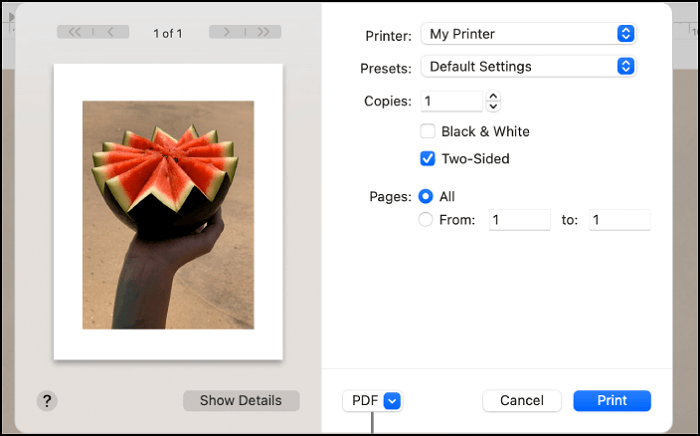 how to make screenshots into pdf mac