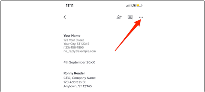 Open Google Doc on mobile phone