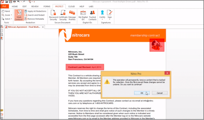 how to redact a pdf nitro